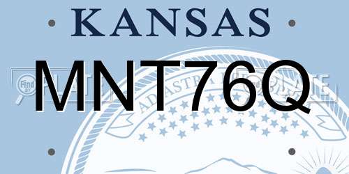 MNT76Q Kansas License Plate