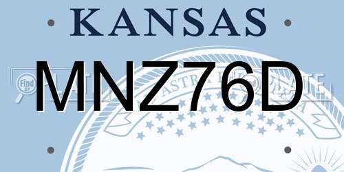 MNZ76D Kansas License Plate