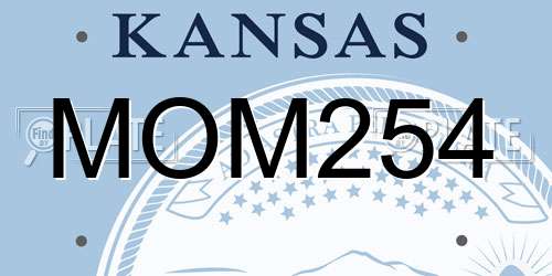 MOM254 Kansas License Plate