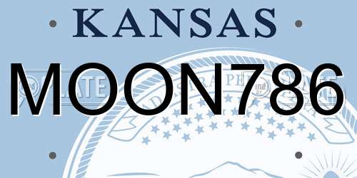 MOON786 Kansas License Plate
