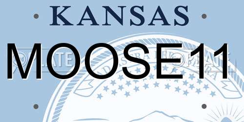 MOOSE11 Kansas License Plate