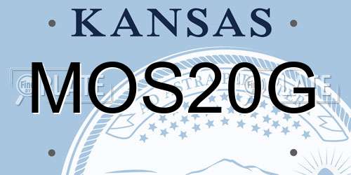 MOS20G Kansas License Plate