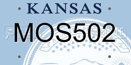 MOS502 Kansas License Plate