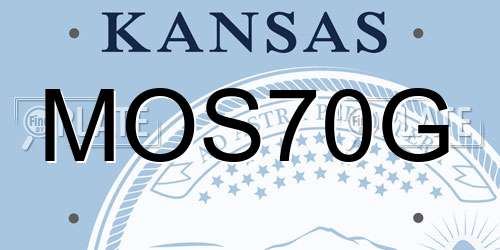 MOS70G Kansas License Plate