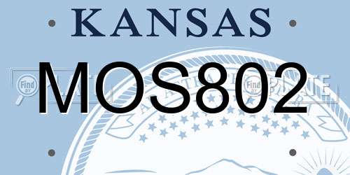 MOS802 Kansas License Plate