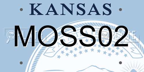MOSS02 Kansas License Plate