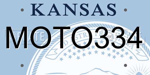 MOTO334 Kansas License Plate