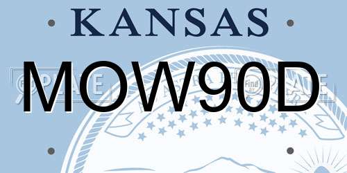 MOW90D Kansas License Plate