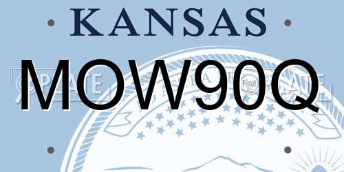 MOW90Q Kansas License Plate