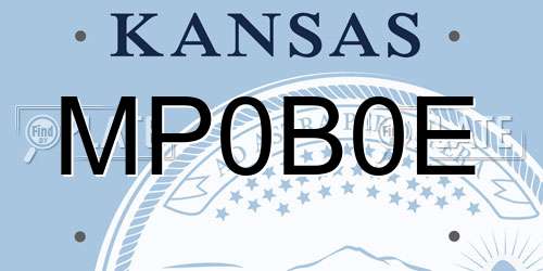 MP0B0E Kansas License Plate