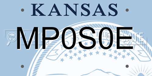 MP0S0E Kansas License Plate