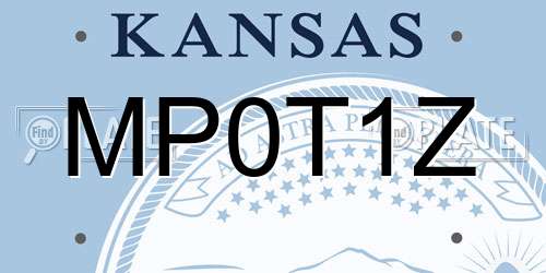 MP0T1Z Kansas License Plate