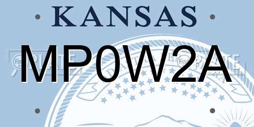 MP0W2A Kansas License Plate
