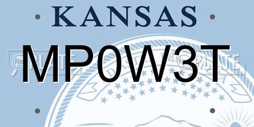 MP0W3T Kansas License Plate