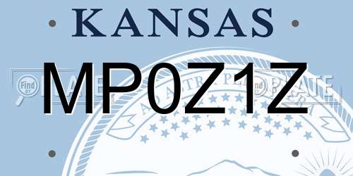 MP0Z1Z Kansas License Plate