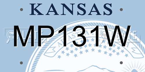 MP131W Kansas License Plate