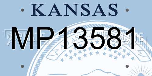 MP13581 Kansas License Plate