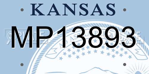 MP13893 Kansas License Plate