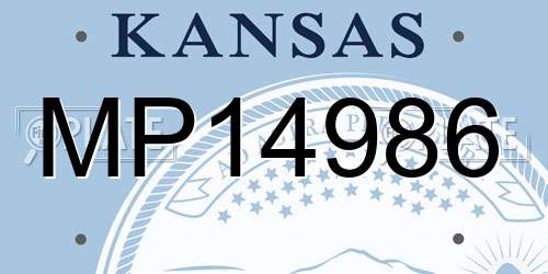 MP14986 Kansas License Plate