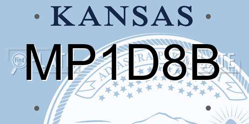 MP1D8B Kansas License Plate