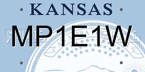 MP1E1W Kansas License Plate