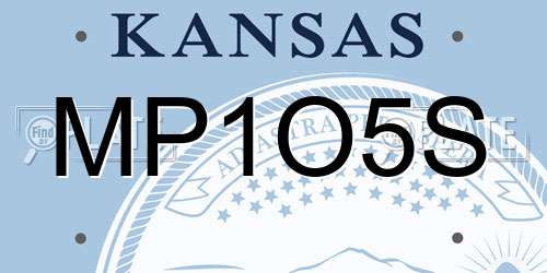 MP1O5S Kansas License Plate