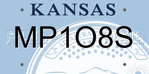 MP1O8S Kansas License Plate