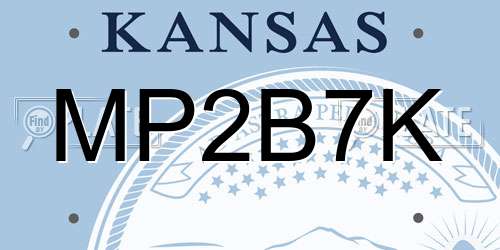 MP2B7K Kansas License Plate