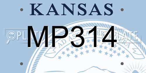 MP314 Kansas License Plate