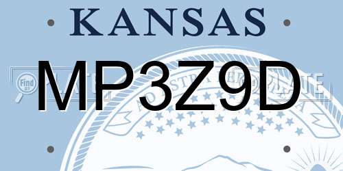 MP3Z9D Kansas License Plate