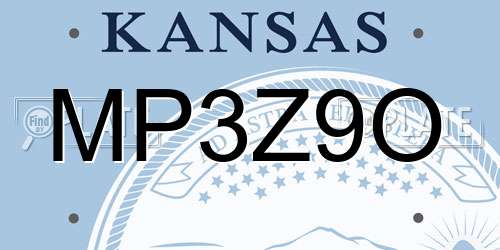 MP3Z9O Kansas License Plate