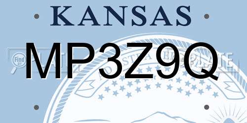 MP3Z9Q Kansas License Plate