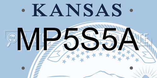 MP5S5A Kansas License Plate
