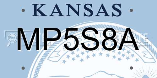 MP5S8A Kansas License Plate