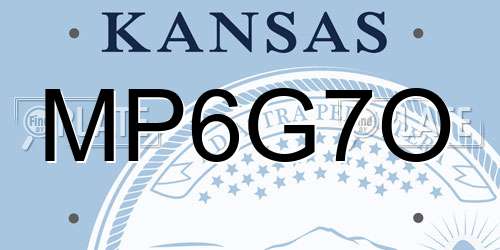 MP6G7O Kansas License Plate