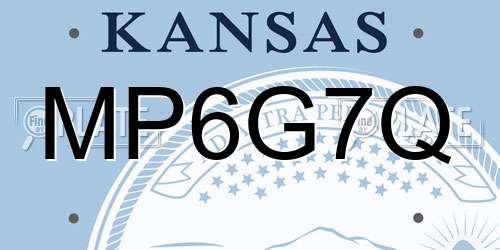MP6G7Q Kansas License Plate