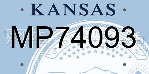 MP74093 Kansas License Plate