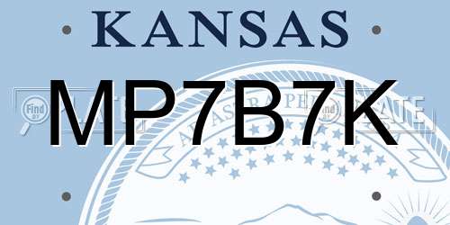 MP7B7K Kansas License Plate