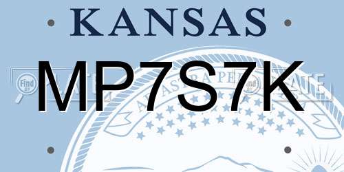 MP7S7K Kansas License Plate