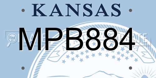 MPB884 Kansas License Plate