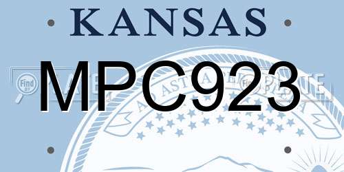 MPC923 Kansas License Plate