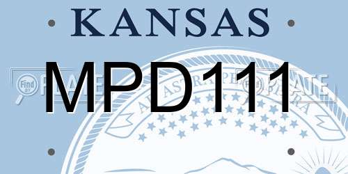 MPD111 Kansas License Plate