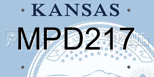 MPD217 Kansas License Plate