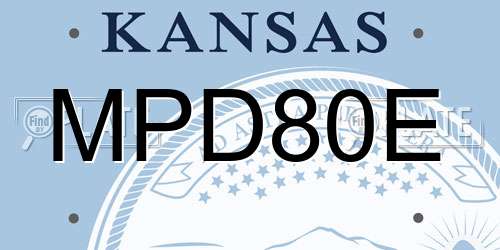 MPD80E Kansas License Plate