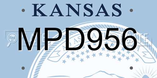 MPD956 Kansas License Plate