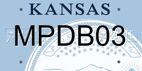 MPDB03 Kansas License Plate