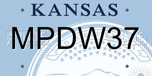MPDW37 Kansas License Plate