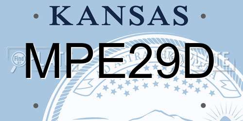 MPE29D Kansas License Plate