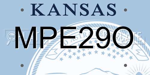 MPE29O Kansas License Plate