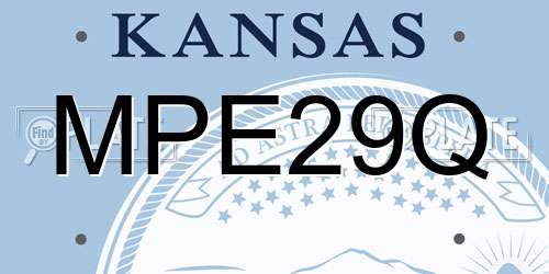MPE29Q Kansas License Plate
